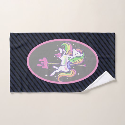 Rainbow Unicorn met gestreepte rug Bad Handdoek (Handdoek)