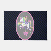 Rainbow Unicorn met gestreepte rug Deurmat (Voorkant)