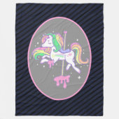 Rainbow Unicorn met gestreepte rug Fleece Deken (Voorkant)
