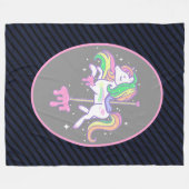 Rainbow Unicorn met gestreepte rug Fleece Deken (Voorkant (Horizontaal))