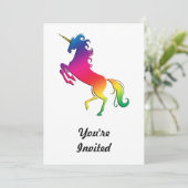 Rainbow Unicorn met Gold Horn Kaart (Staand voorkant)