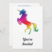 Rainbow Unicorn met Gold Horn Kaart (Voorkant / Achterkant)