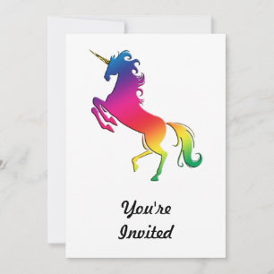 Rainbow Unicorn met Gold Horn Kaart