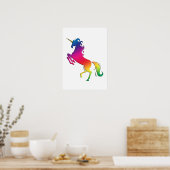 Rainbow Unicorn met Gold Horn Poster (Keuken)