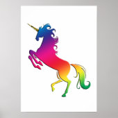 Rainbow Unicorn met Gold Horn Poster (Voorkant)