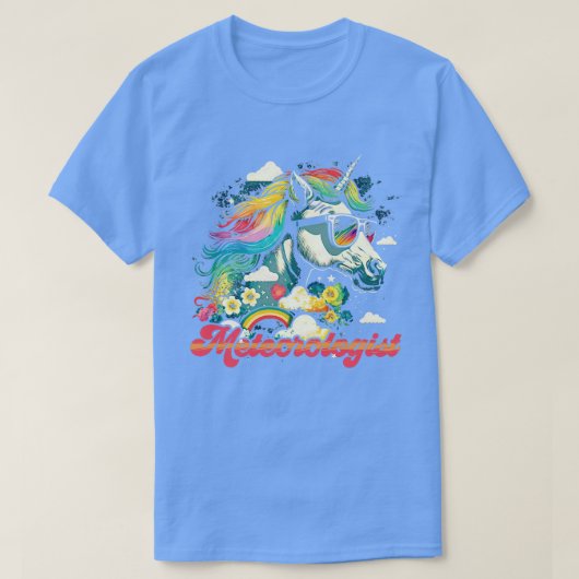 Rainbow Unicorn Meteoroloog T-shirt (Design voorkant)