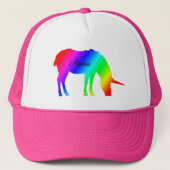 Rainbow Unicorn, naam toevoegen Trucker Pet (Voorkant)