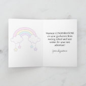 Rainbow Unicorn Nurse Afstuderen Gefeliciteerd Kaart (Binnen)