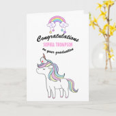 Rainbow Unicorn Nurse Afstuderen Gefeliciteerd Kaart (Gele Bloem)