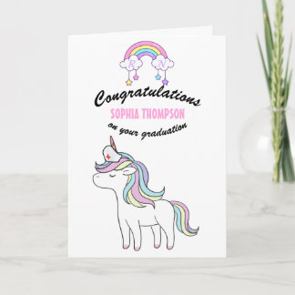 Rainbow Unicorn Nurse Afstuderen Gefeliciteerd Kaart