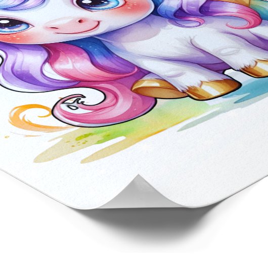 Rainbow Unicorn Nursery Art Poster (Hoek)