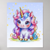 Rainbow Unicorn Nursery Art Poster (Voorkant)