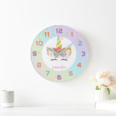 Rainbow Unicorn Nursery Decor Wall klok (Huis)