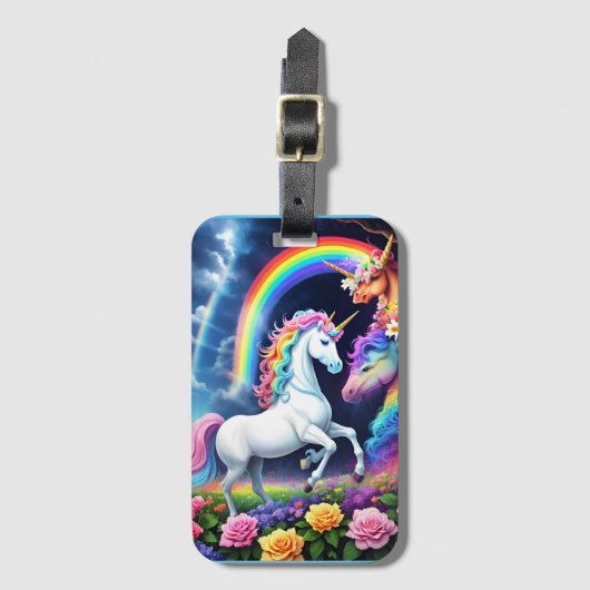 Rainbow Unicorn One Bagagelabel (Voorkant (verticaal))