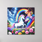 Rainbow Unicorn One Canvas Afdruk (Voorkant)