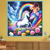 Rainbow Unicorn One Canvas Afdruk (Insitu (Woonkamer))