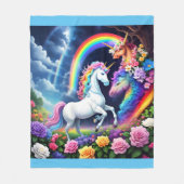 Rainbow Unicorn One Fleece Deken (Voorkant)