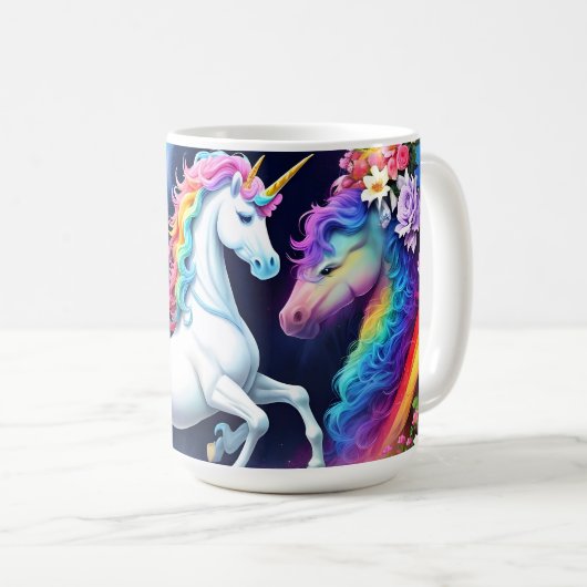Rainbow Unicorn One Koffiemok (Voorkant rechts)