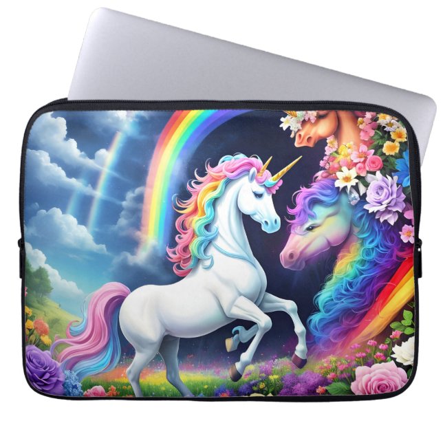 Rainbow Unicorn One Laptop Sleeve (Voorkant)