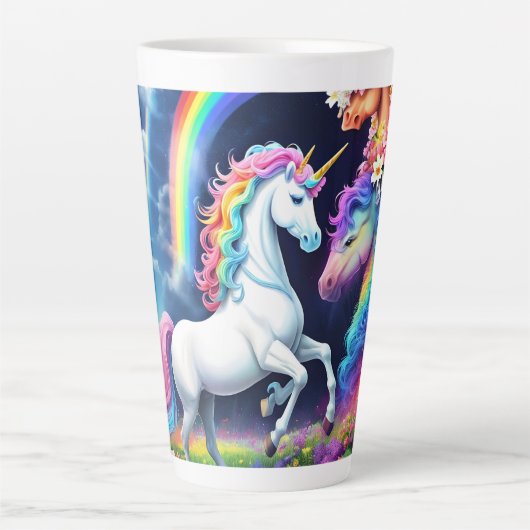 Rainbow Unicorn One Latte Mok (Voorkant)
