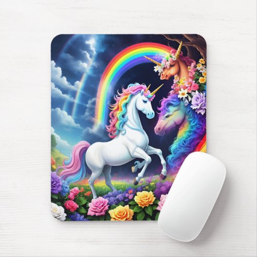 Rainbow Unicorn One Muismat (Met muis)