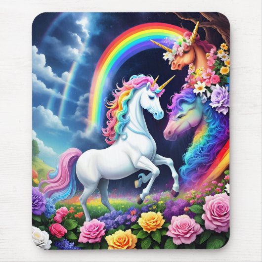 Rainbow Unicorn One Muismat (Voorkant)