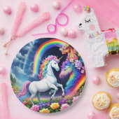 Rainbow Unicorn One Papieren Bordje (Feest)