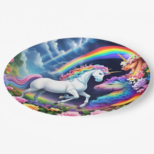 Rainbow Unicorn One Papieren Bordje (Gekanteld)