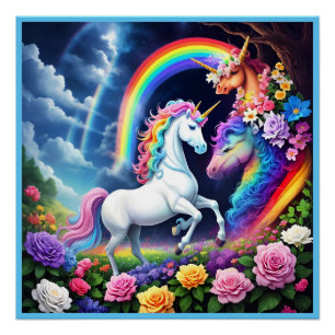 Rainbow Unicorn One Perfect Poster