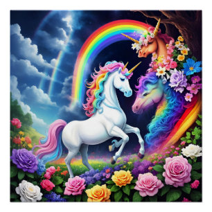 Rainbow Unicorn One Perfect Poster