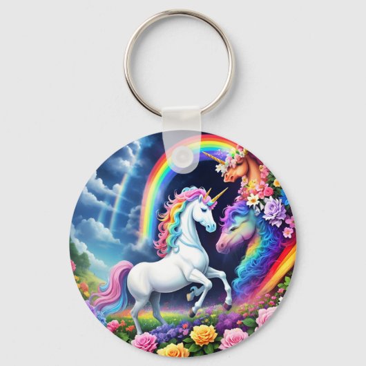 Rainbow Unicorn One Sleutelhanger (Voorkant)