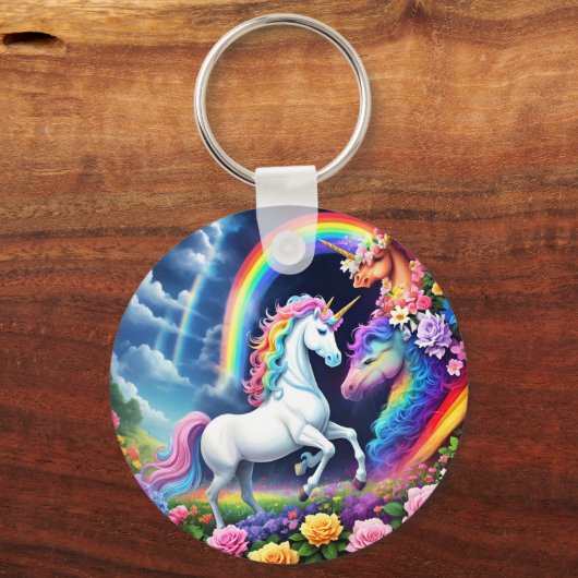 Rainbow Unicorn One Sleutelhanger (Achterkant)