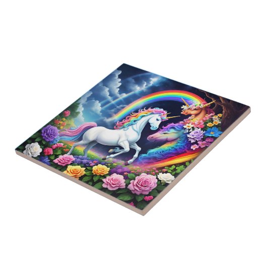 Rainbow Unicorn One Tegeltje (Zijkant)