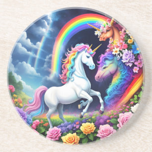 Rainbow Unicorn One Zandsteen Onderzetter