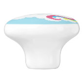 Rainbow Unicorn op een cloud Keramische Knop (Zijkant)
