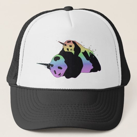 Rainbow Unicorn Pandas Magic Sparkle Cuddle Trucker Pet (Voorkant)