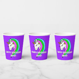 Rainbow Unicorn Papieren Bekers
