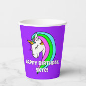 Rainbow Unicorn Papieren Bekers (Voorkant)