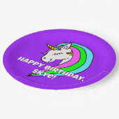 Rainbow Unicorn Papieren Bordje (Gekanteld)