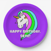 Rainbow Unicorn Papieren Bordje (Voorkant)