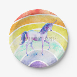 Rainbow Unicorn Papieren Bordje
