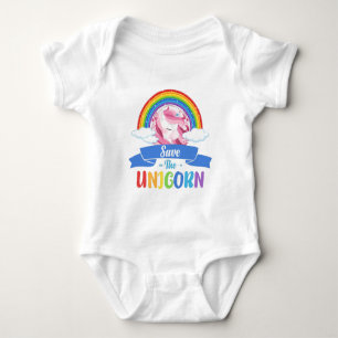 Rainbow Unicorn Party Baby Bodysuit