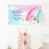 Rainbow Unicorn Party Banner Waterverf (Insitu)