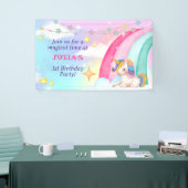 Rainbow Unicorn Party Banner Waterverf (Beurs)