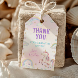 Rainbow Unicorn Party Bedankt voor de tag Cadeaulabel