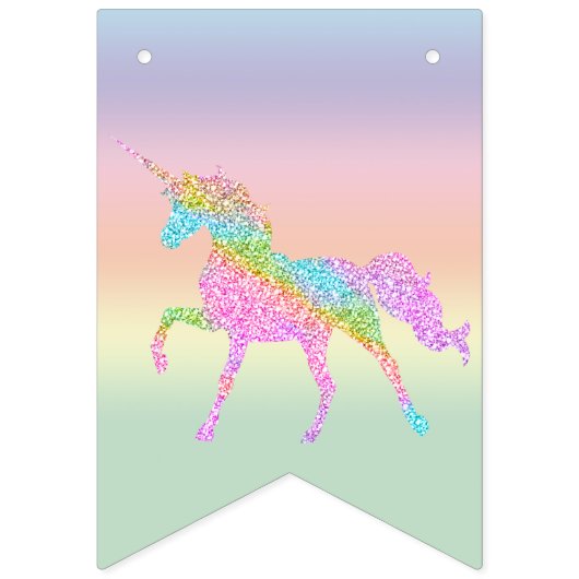 Rainbow Unicorn Party Bunting Banner (Tweede vlag)