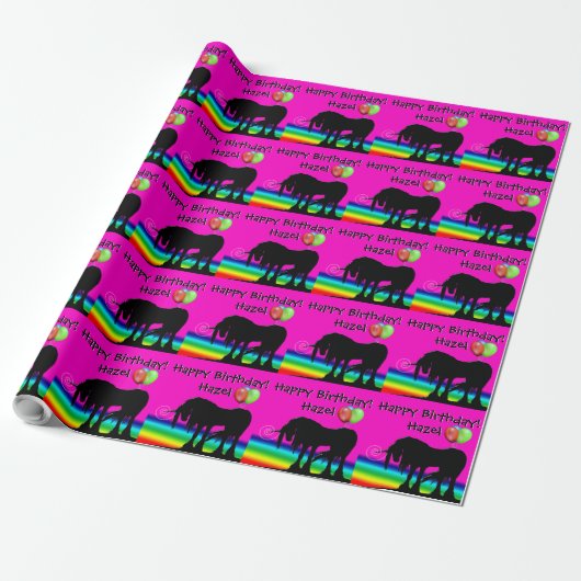 Rainbow Unicorn Party Cadeaupapier (Uitgerold)