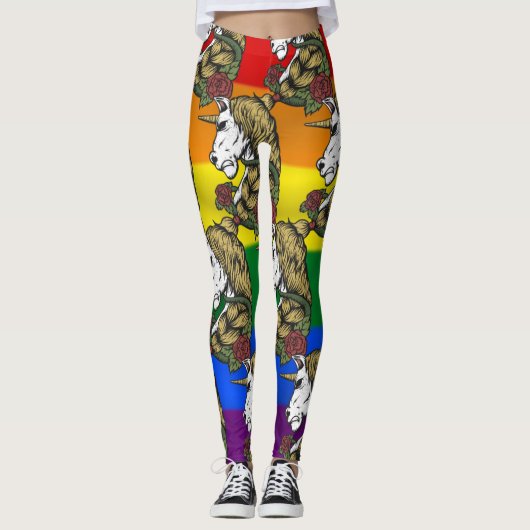 Rainbow Unicorn Party Leggings (Voorkant)