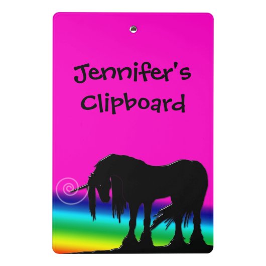 Rainbow Unicorn Party Mini Klembord (Achterkant)