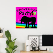 Rainbow Unicorn Party Poster (Thuiskantoor)